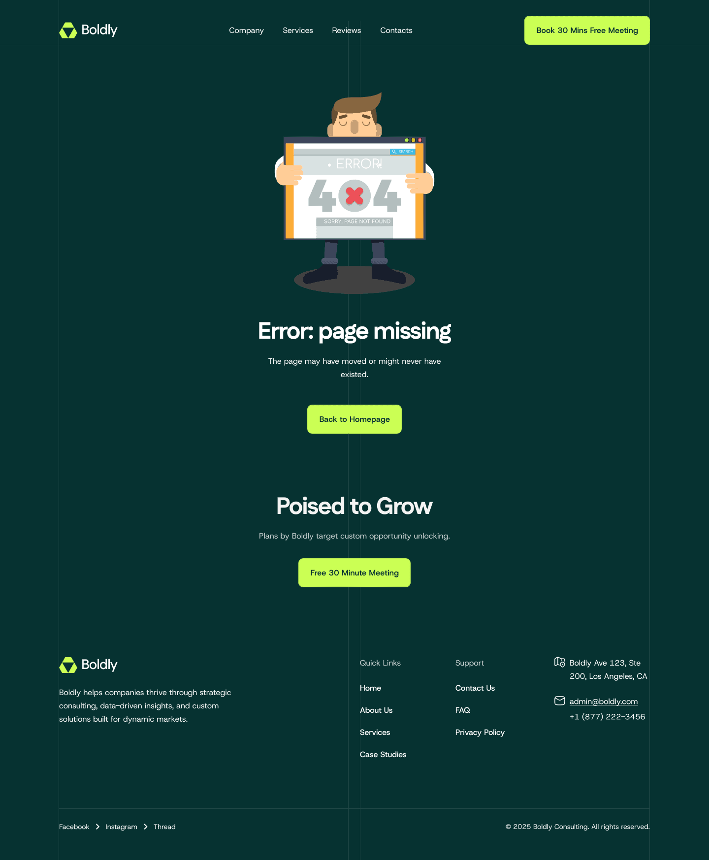 Boldly Error Page