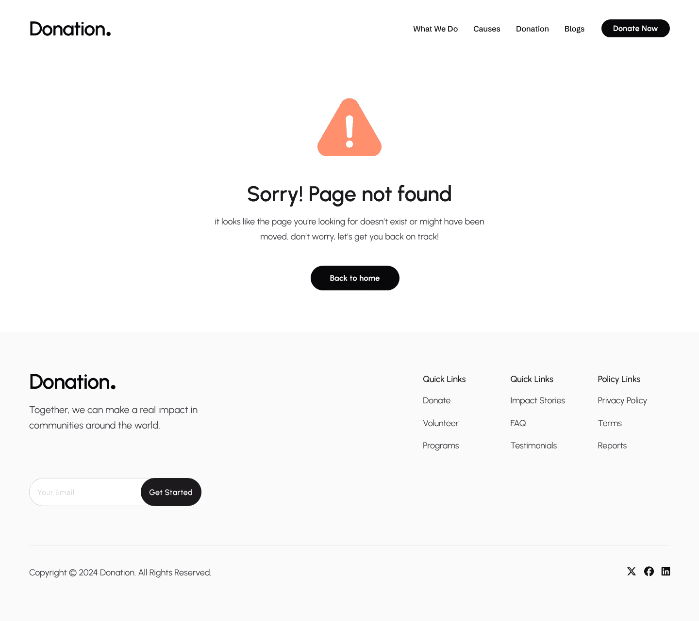 Donation 404 Error