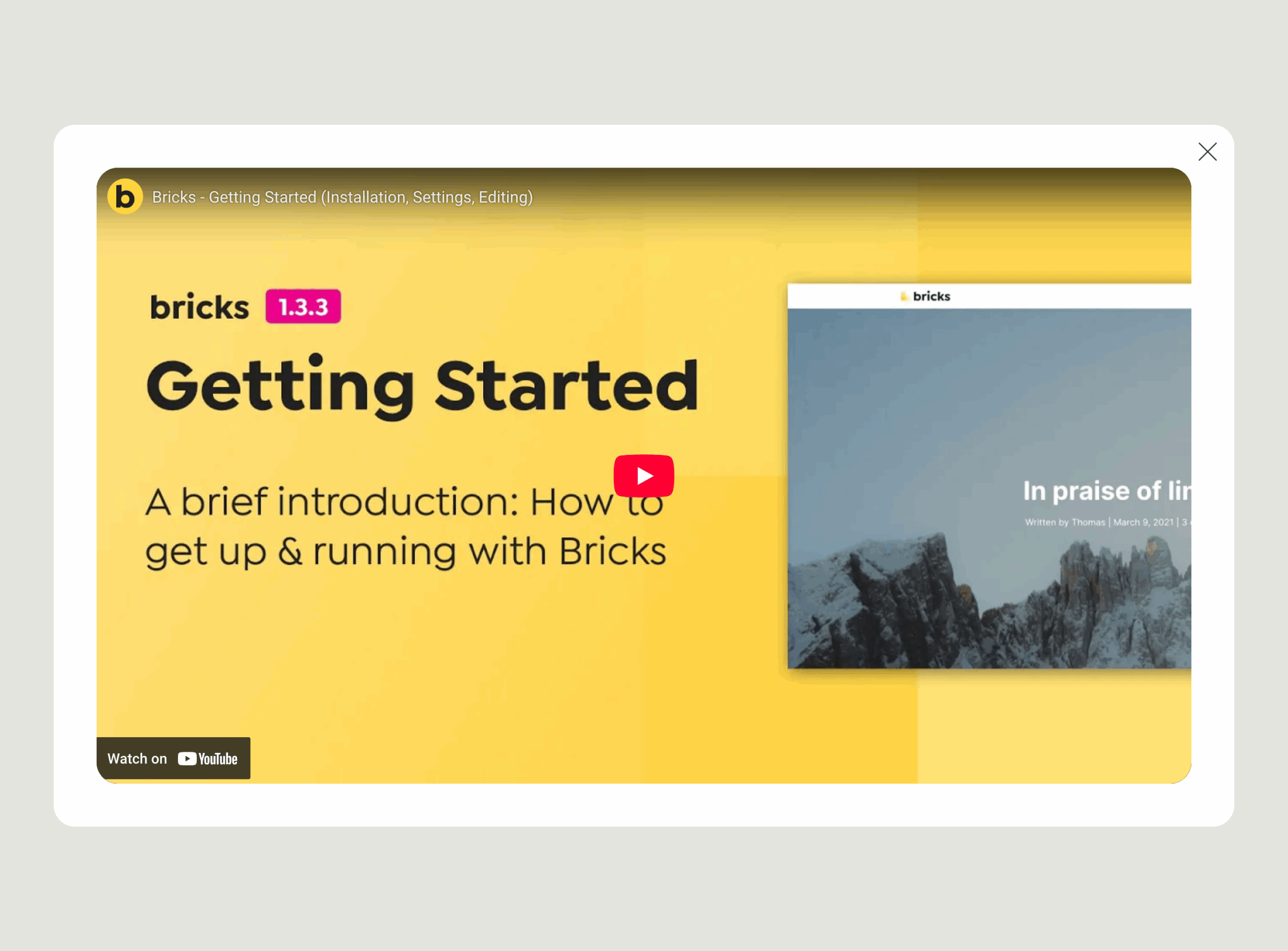 MultiCuisine Video Popup