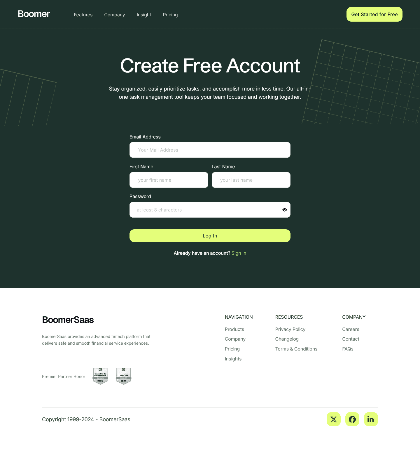 Sign Up