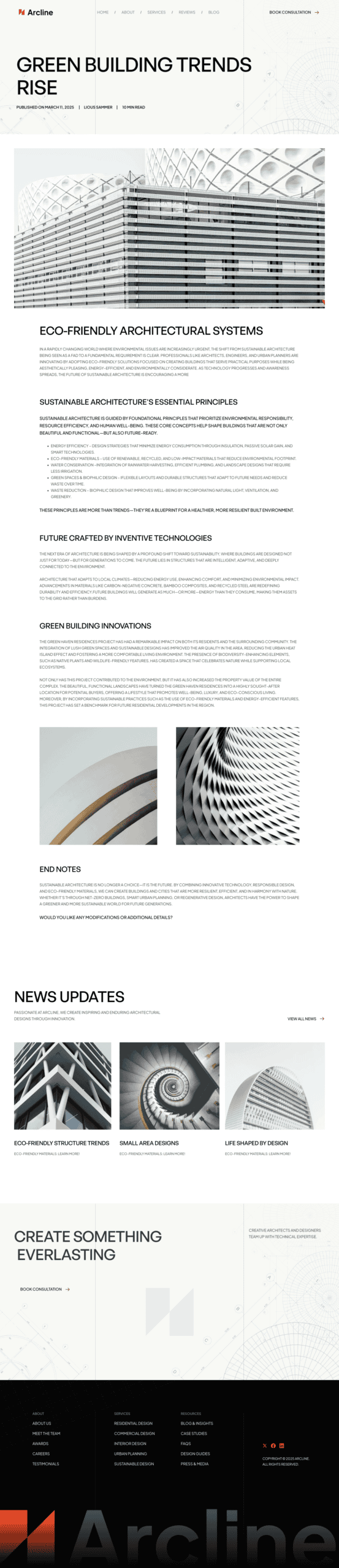 Arcline Single Post Template