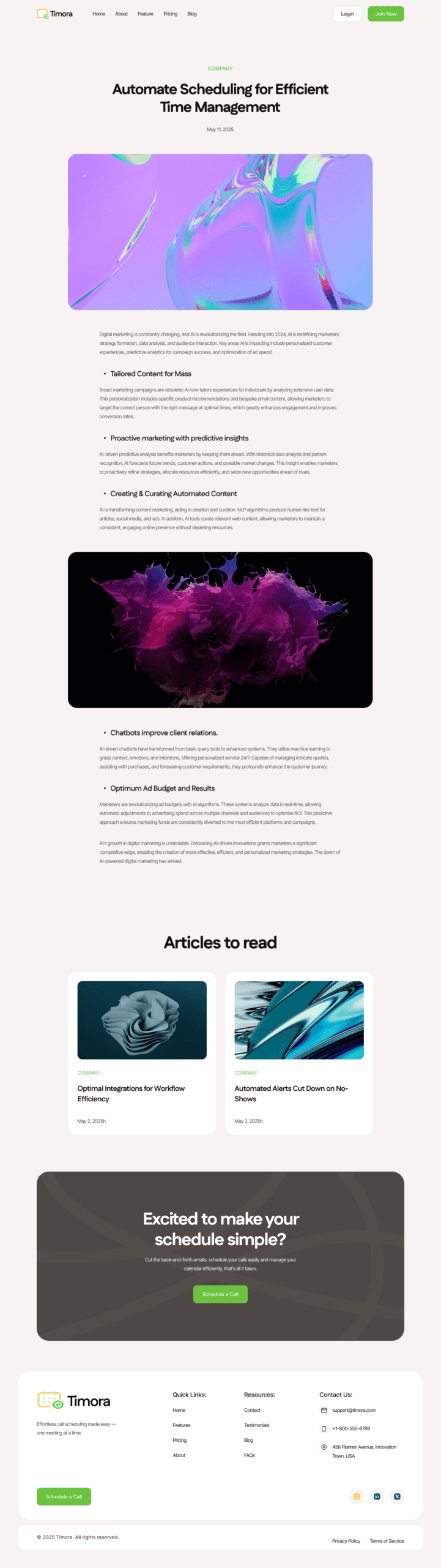 Timora Single Post Template