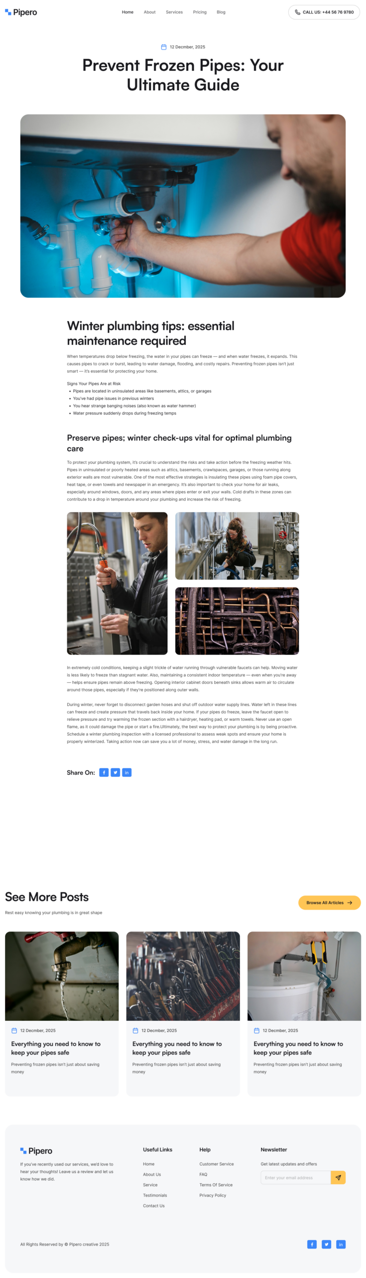 Pipero Single Post Template