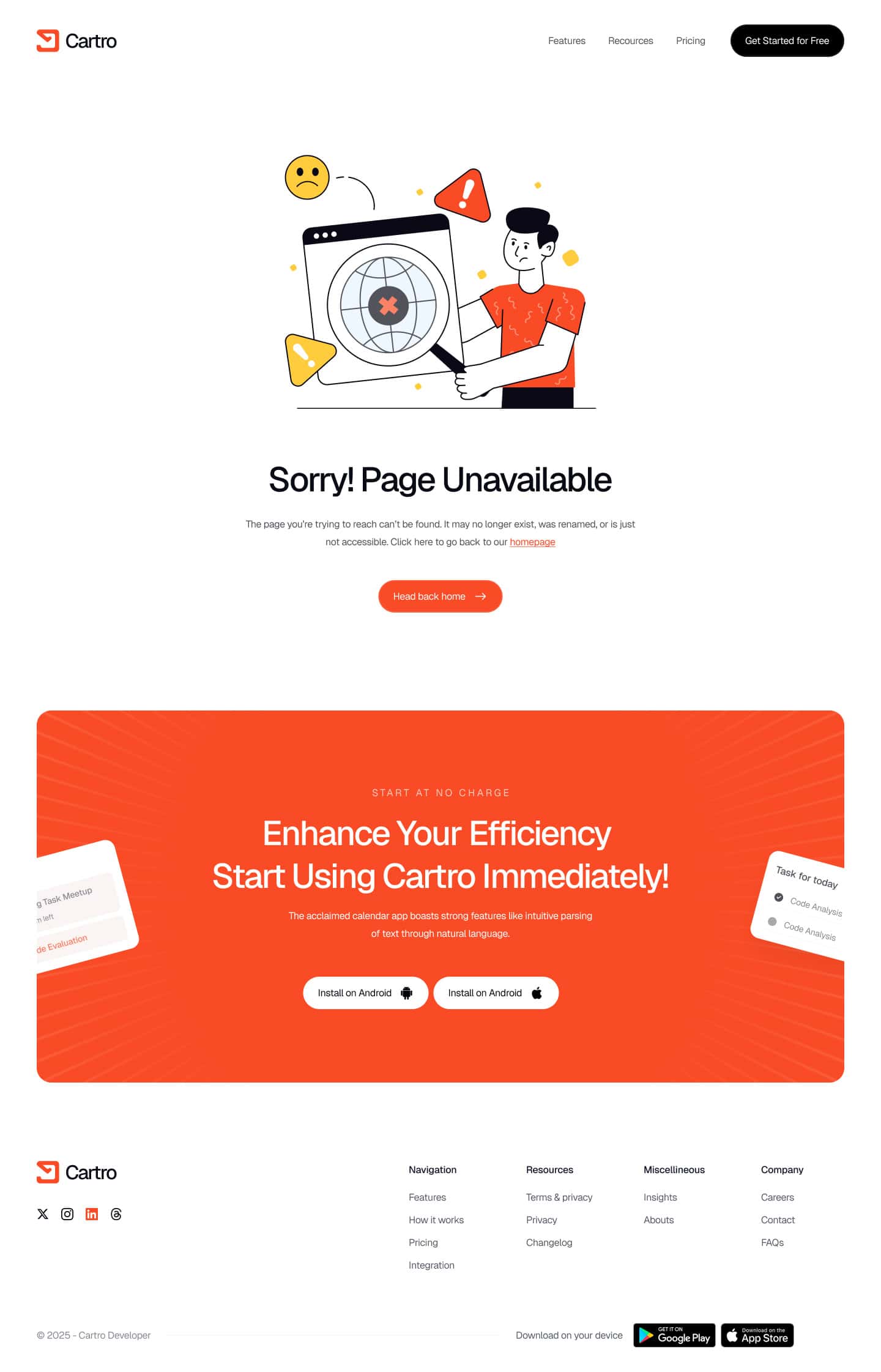 Cartro Error Template