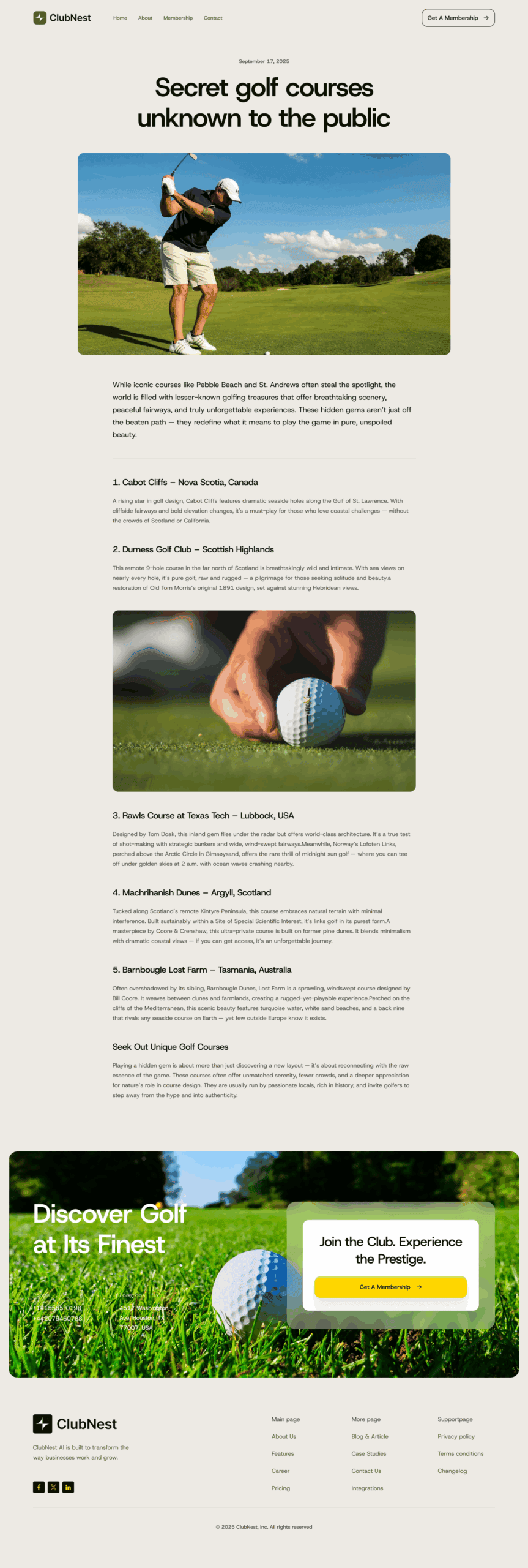 ClubNest Single Post Template