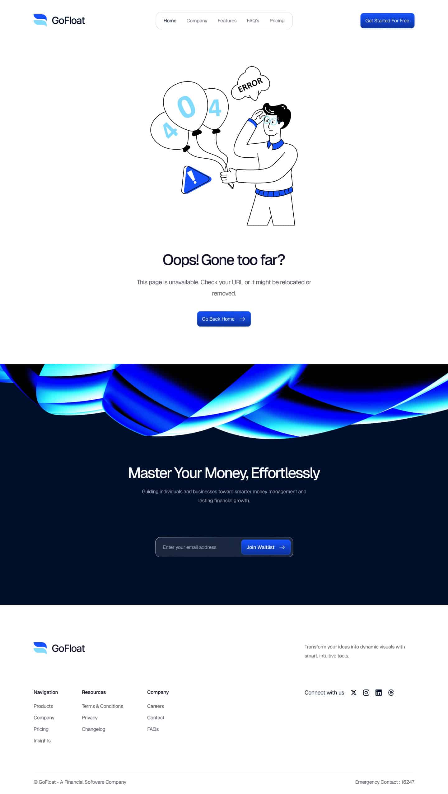 GoFloat Error Template