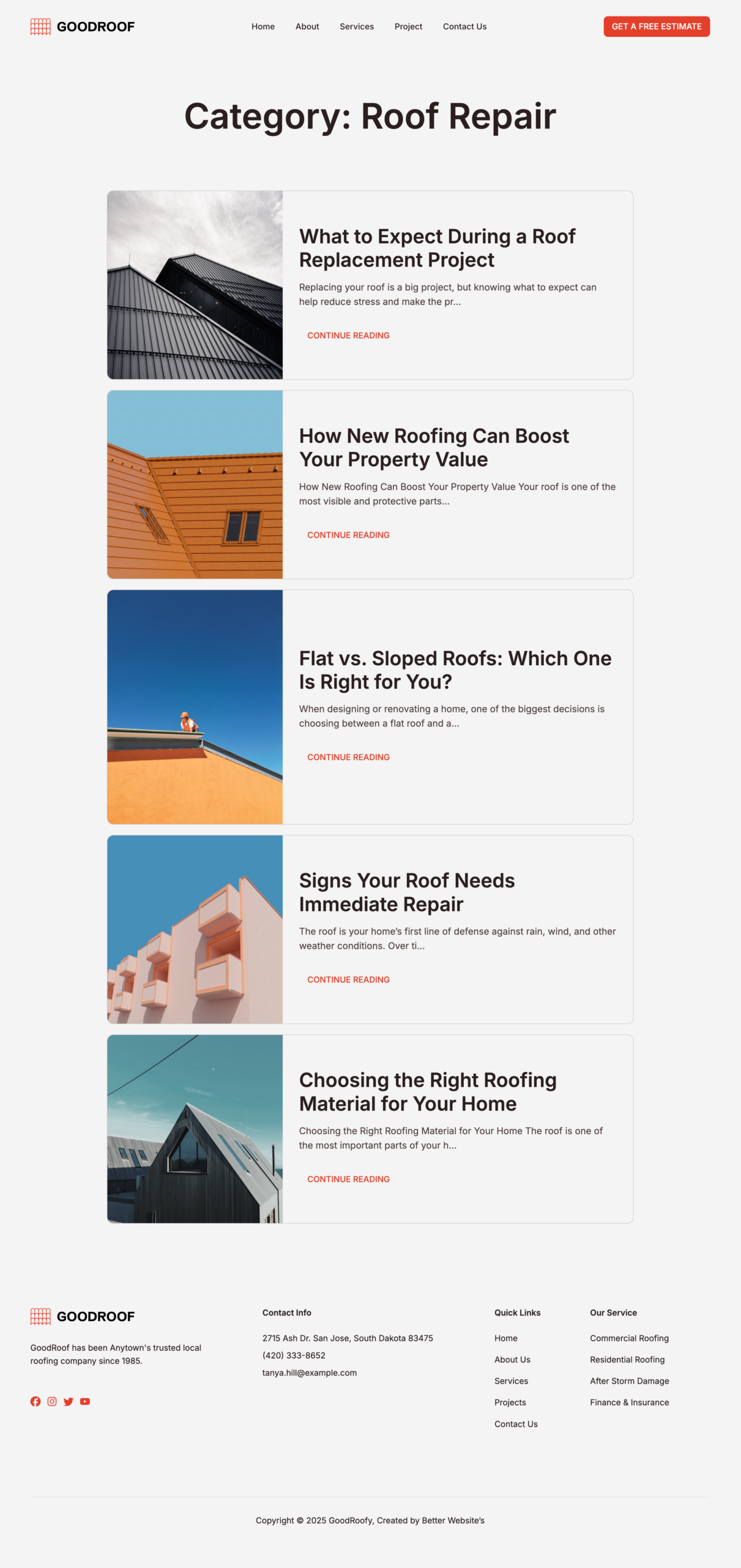 GoodRoof Archive Template