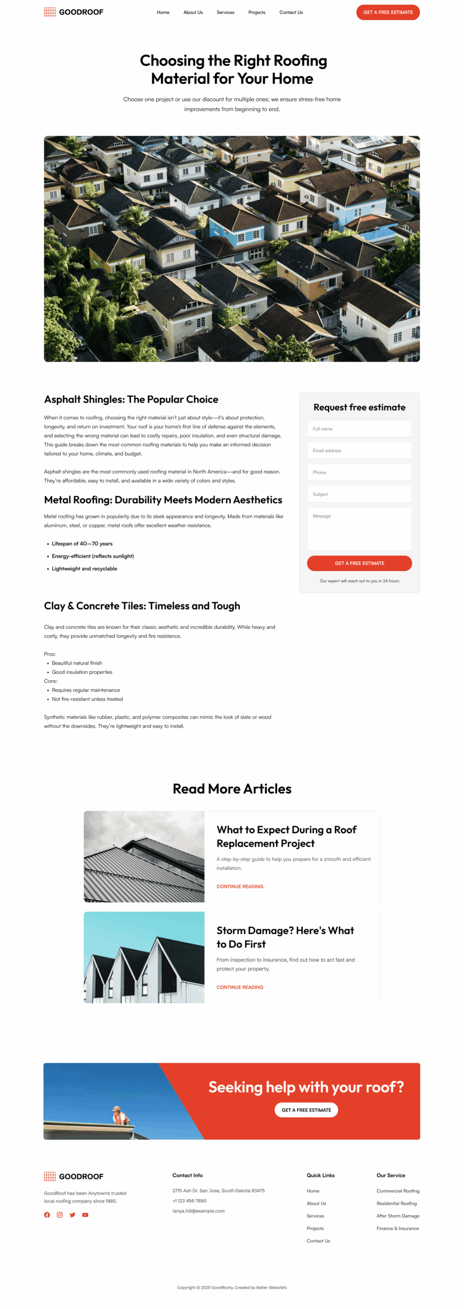 GoodRoof Single Post Template