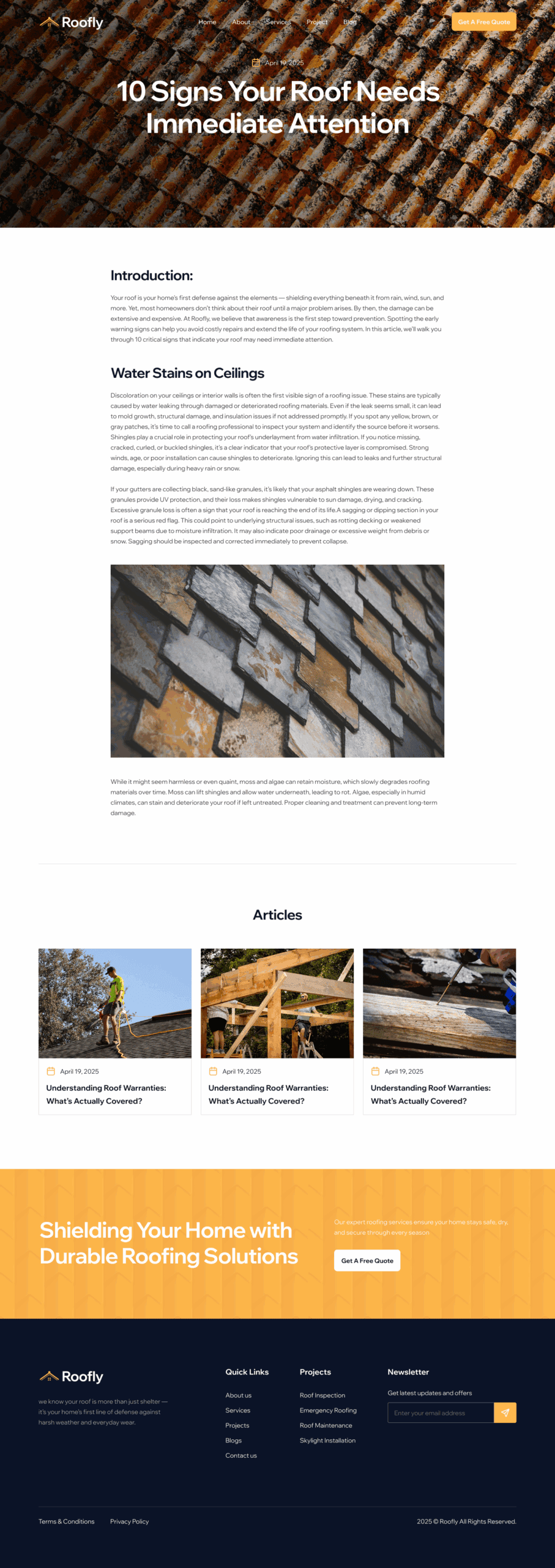 Roofer Single Post Template