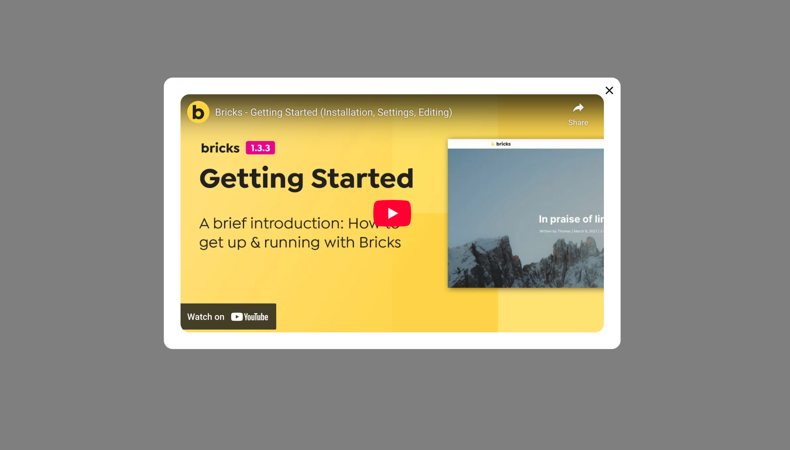 Shine Video Popup Template