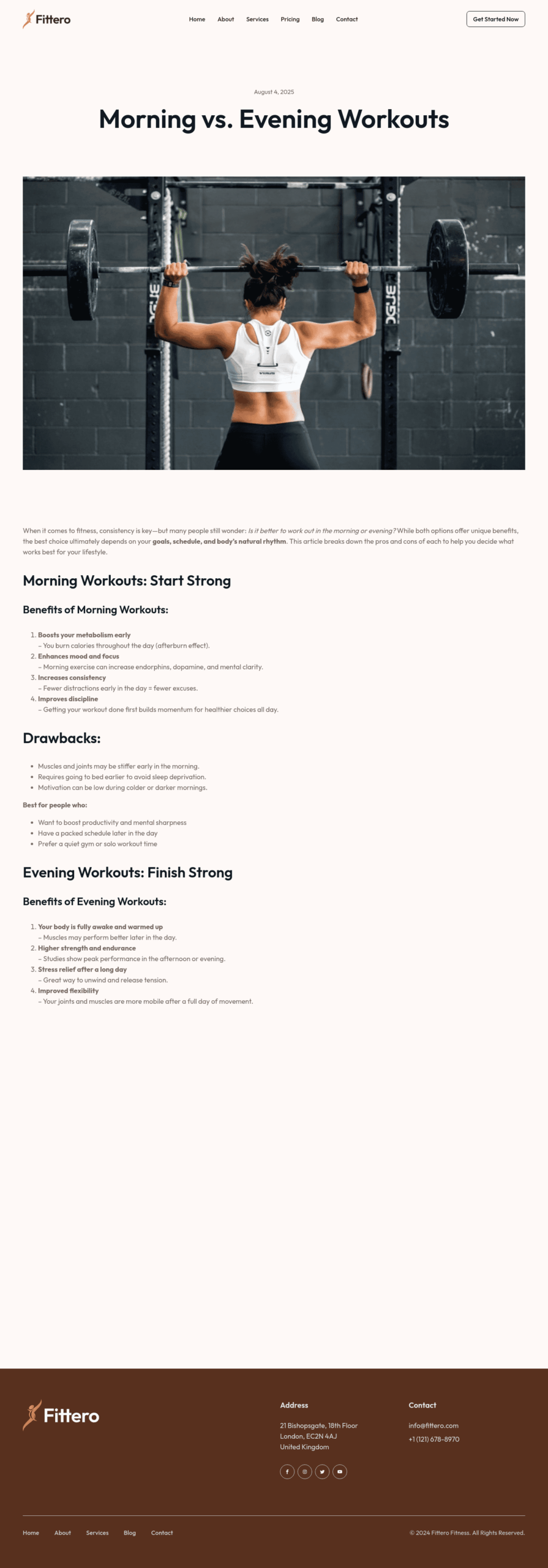 Fittero Single Post Template