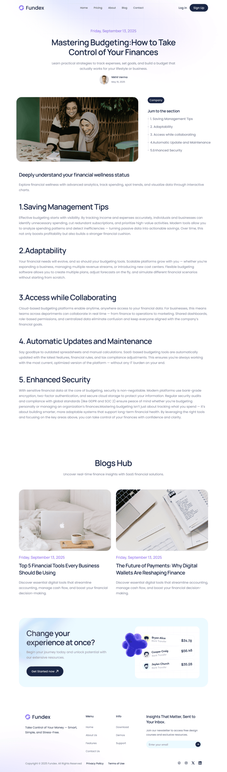 Fundex Single Post Template