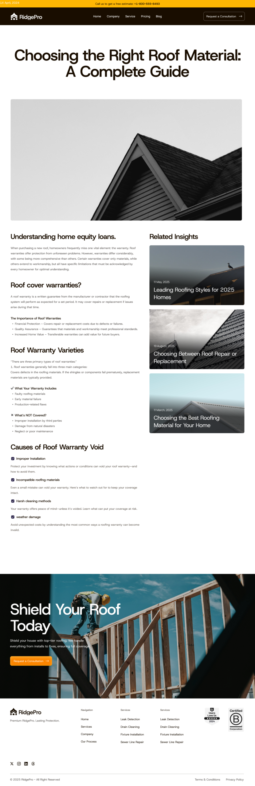 RidgePro Single Post Template