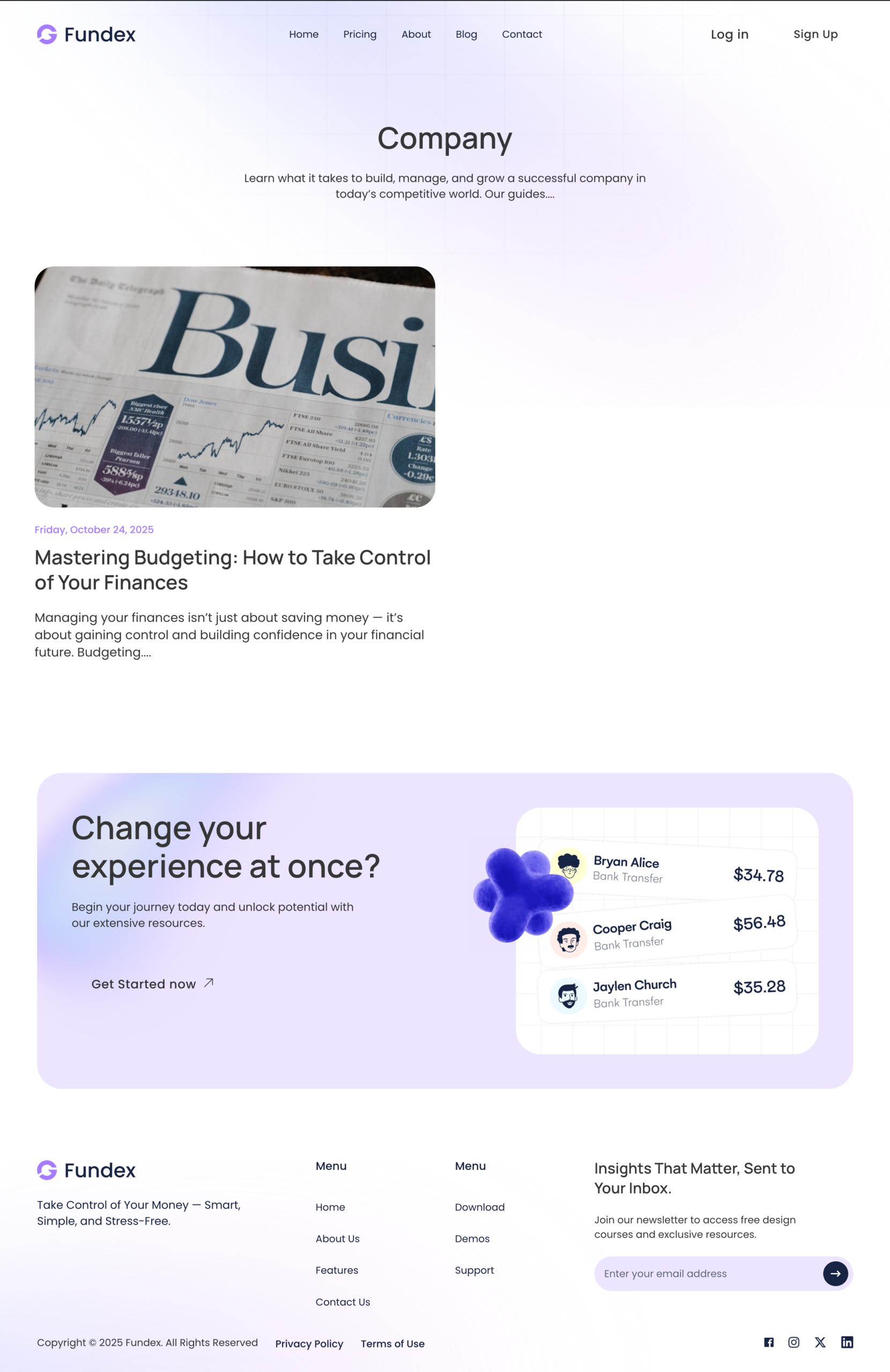 Fundex Archive Template