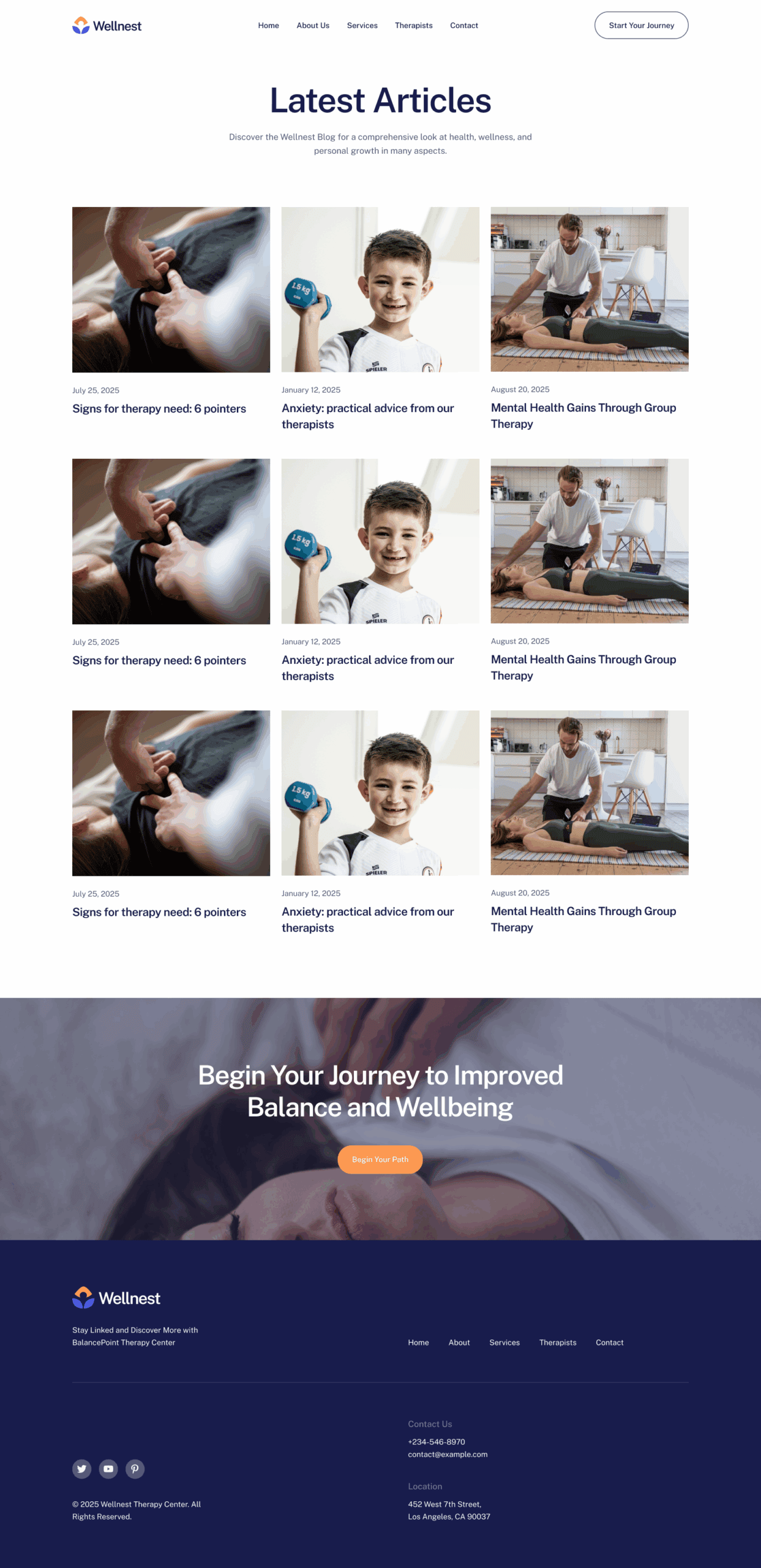 Wellnest Archive Template