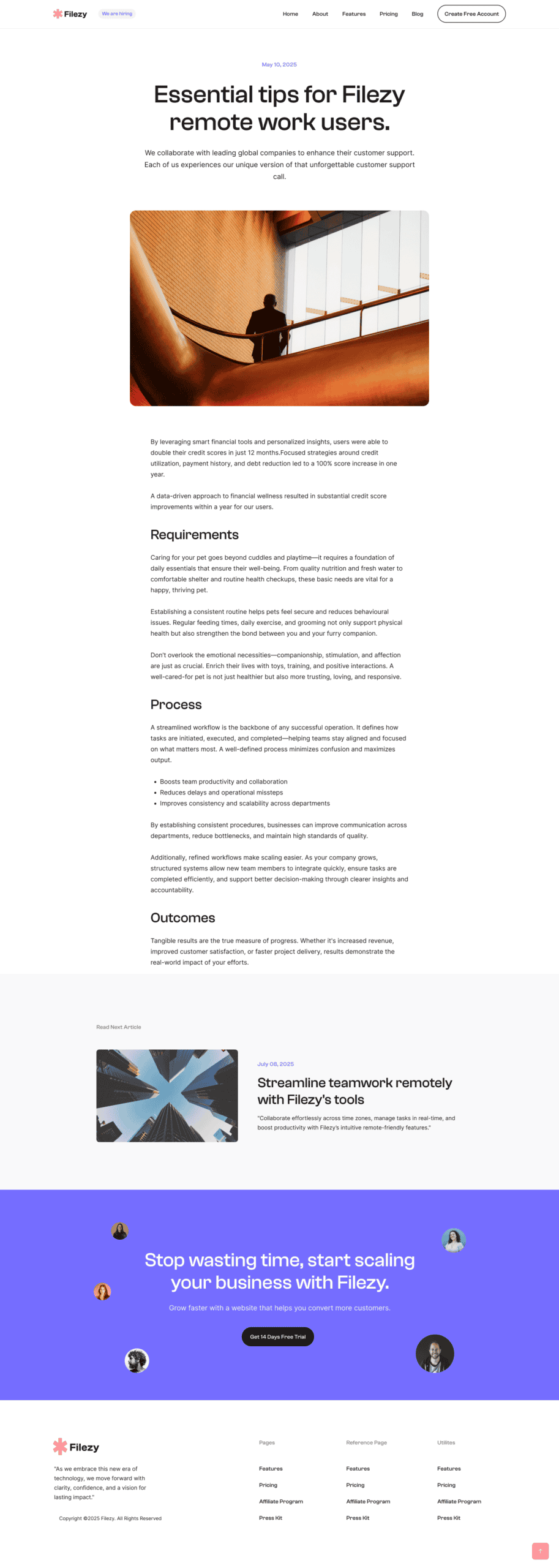 Filezy Single Post Template