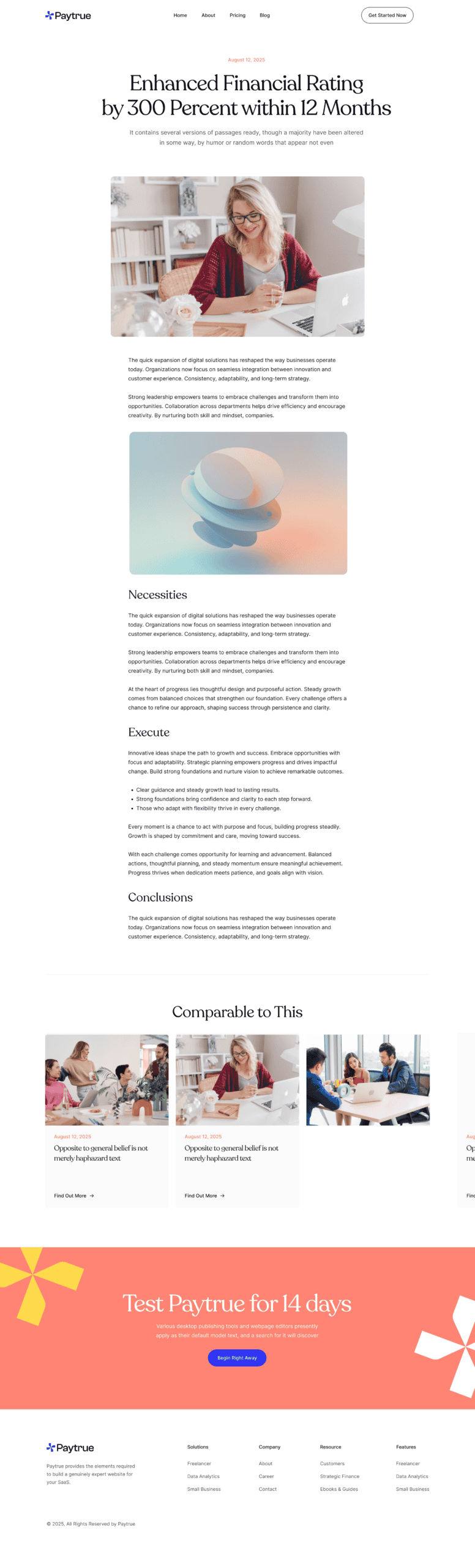 Paytrue Single Blog Template
